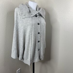 Joie Cashmere Gray Sweater Button Cardigan Collar Neck Sz S Comfy  *See notes